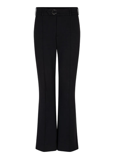 Kreukvrije Flared Stretch Pantalon | Zwart