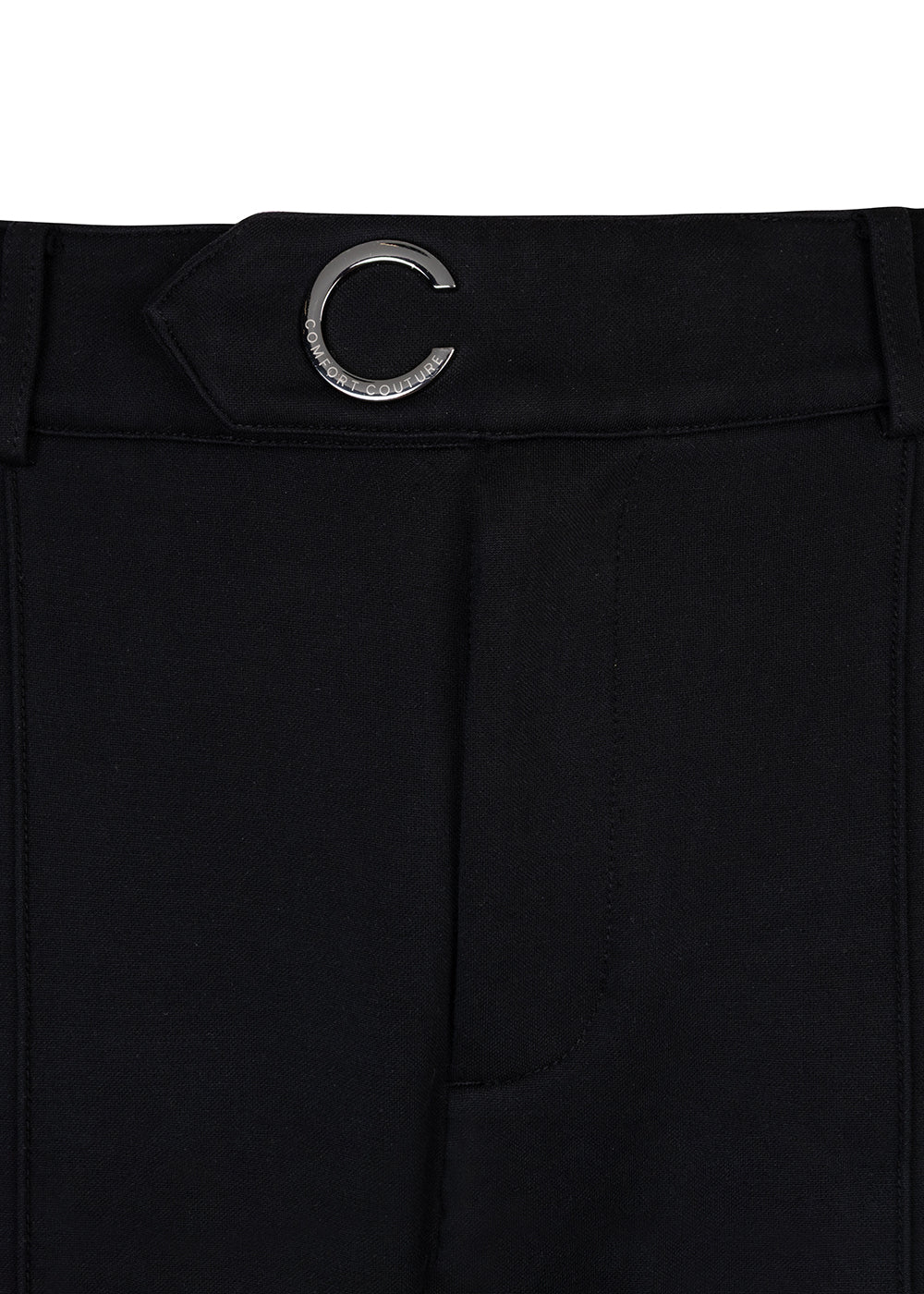 Kreukvrije Flared Stretch Pantalon | Zwart