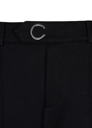 Kreukvrije Flared Stretch Pantalon | Zwart