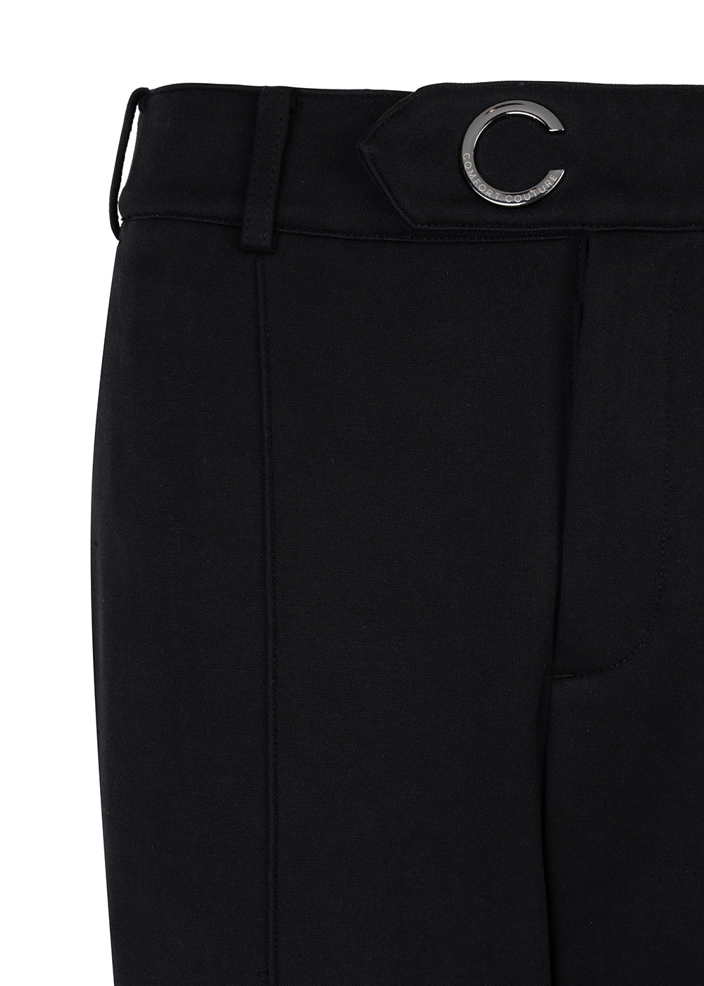 Kreukvrije Flared Stretch Pantalon | Zwart