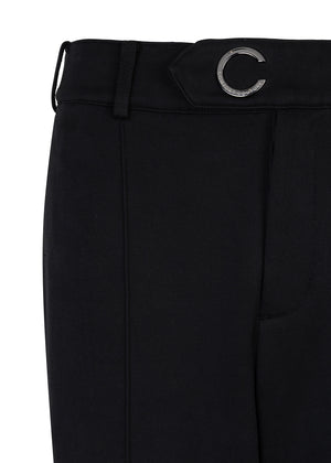 Kreukvrije Flared Stretch Pantalon | Zwart