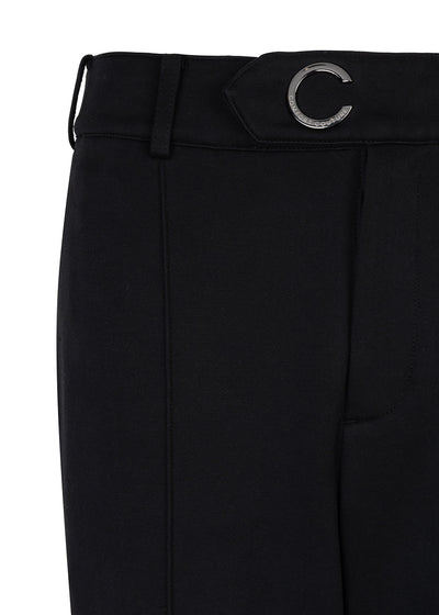 Kreukvrije Flared Stretch Pantalon | Zwart