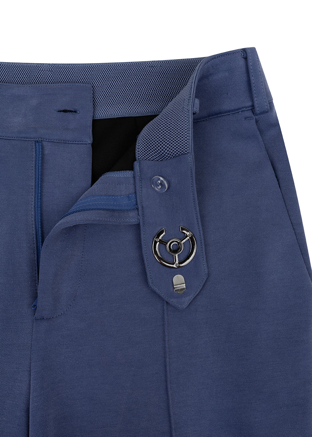 Wrinkle-Free Flared Stretchable Trousers | Mid-Blue