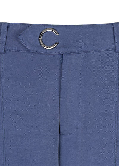 Wrinkle-Free Flared Stretchable Trousers | Mid-Blue