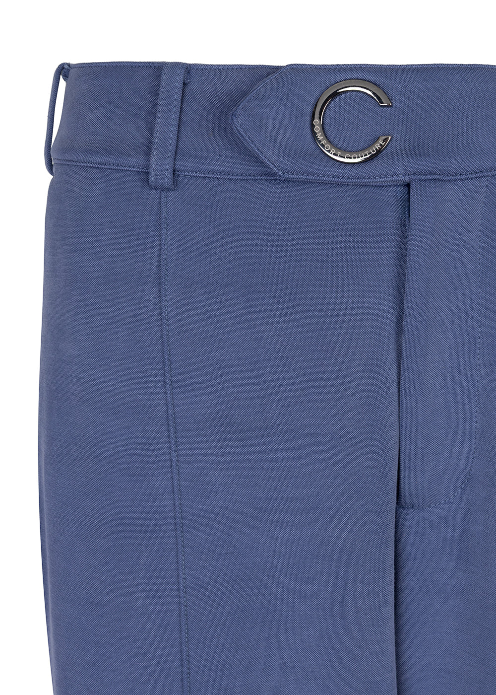 Wrinkle-Free Flared Stretchable Trousers | Mid-Blue