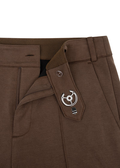 Wrinkle-Free Flared Stretchable Trousers | Brown