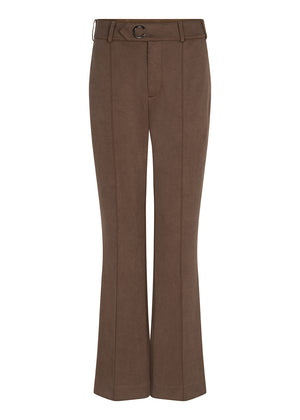 Wrinkle-Free Flared Stretchable Trousers | Brown