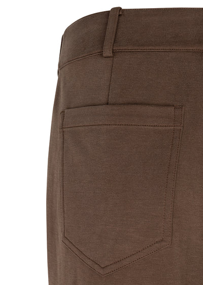 Wrinkle-Free Flared Stretchable Trousers | Brown