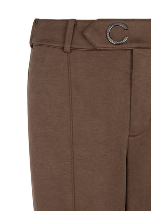 Wrinkle-Free Flared Stretchable Trousers | Brown