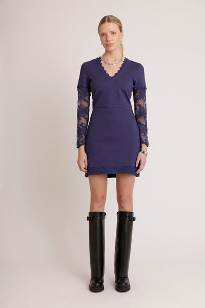 Jurk met Kant | Middenblauw