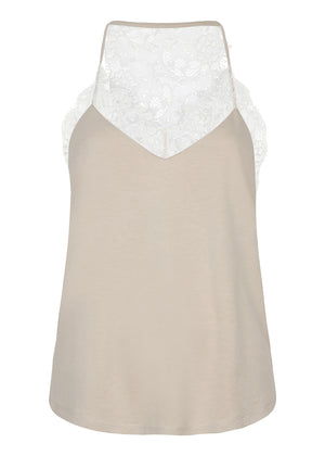 Zachte Top met Kant | Beige