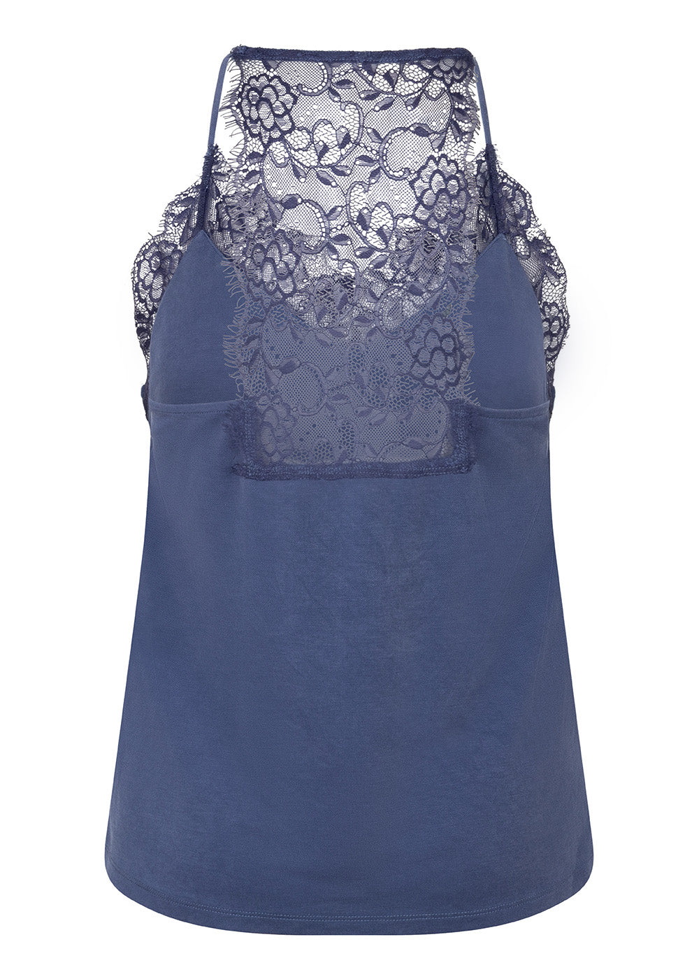 Zachte Top met Kant | Middenblauw