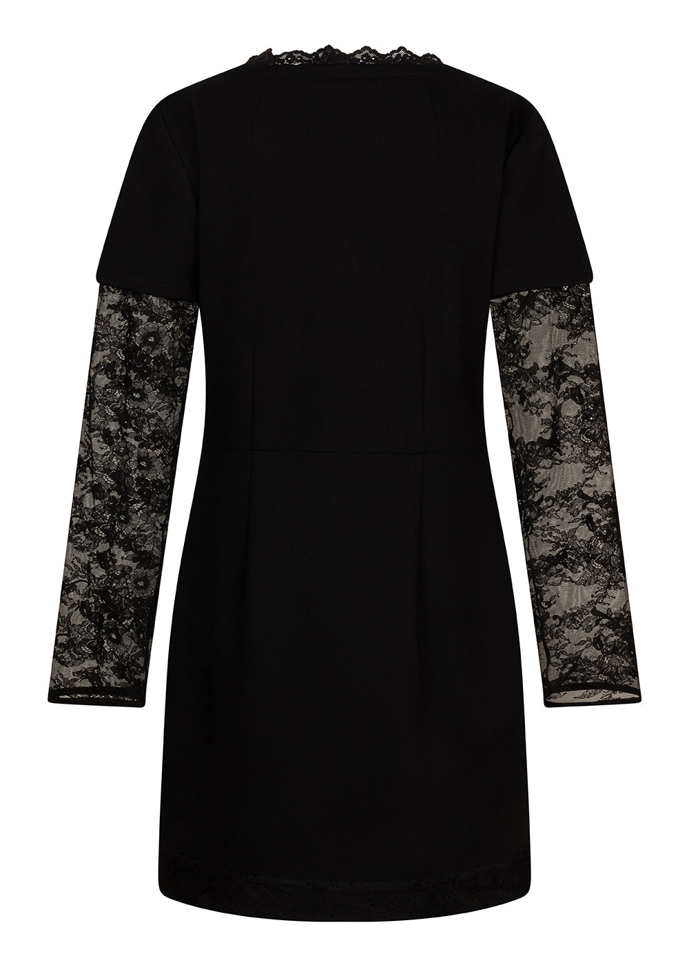 Lace-Trim Convertible Dress | Black