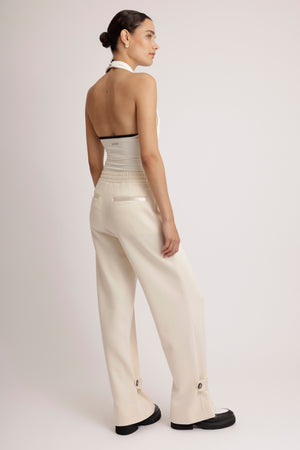 Zachte Stretch Jogger met Ceintuur | Crèmebeige