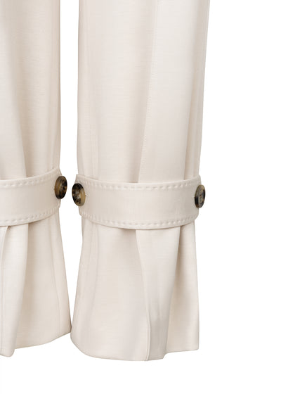 Zachte Stretch Jogger met Ceintuur | Crèmebeige