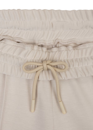 Zachte Stretch Jogger met Ceintuur | Crèmebeige