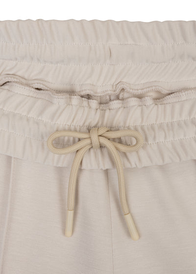 Zachte Stretch Jogger met Ceintuur | Crèmebeige