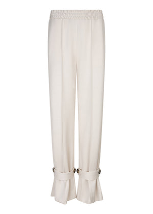 Zachte Stretch Jogger met Ceintuur | Crèmebeige