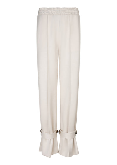 Zachte Stretch Jogger met Ceintuur | Crèmebeige