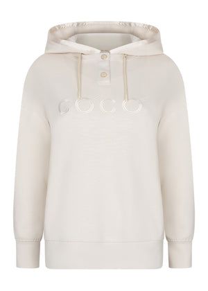 Removable-Hood Logo Sweat | Creamy Beige