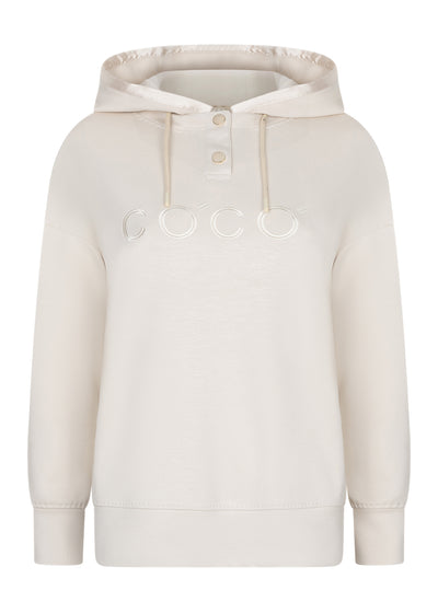 Removable-Hood Logo Sweat | Creamy Beige