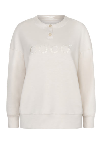 Removable-Hood Logo Sweat | Creamy Beige