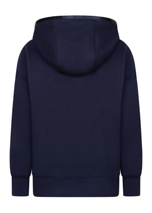 Removable-Hood Logo Sweat | Navy