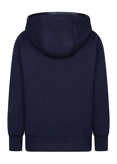 Removable-Hood Logo Sweat | Navy
