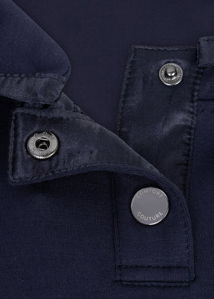 Removable-Hood Logo Sweat | Navy
