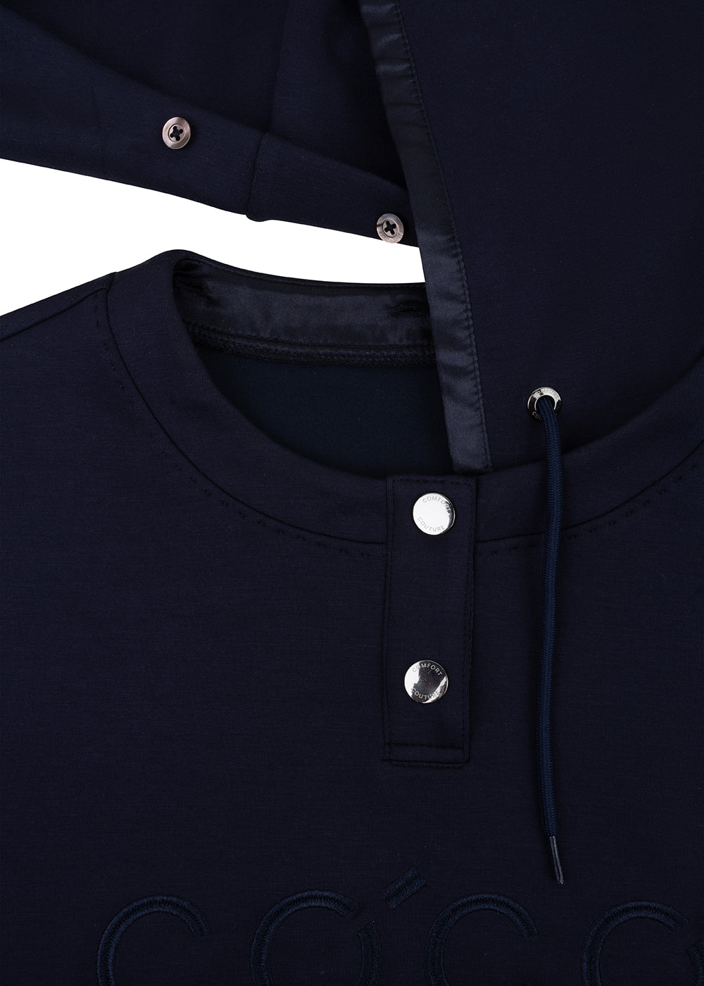 Removable-Hood Logo Sweat | Navy