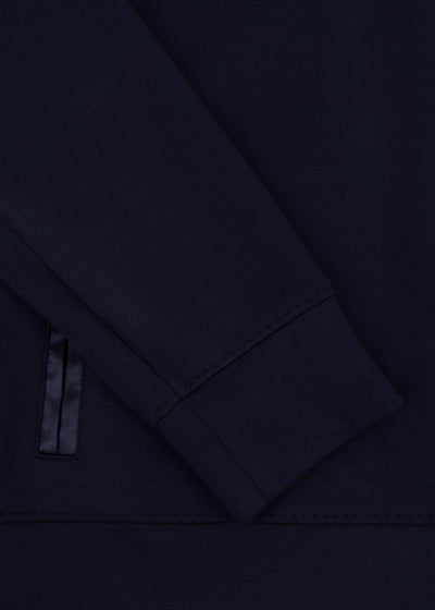 Removable-Hood Logo Sweat | Navy