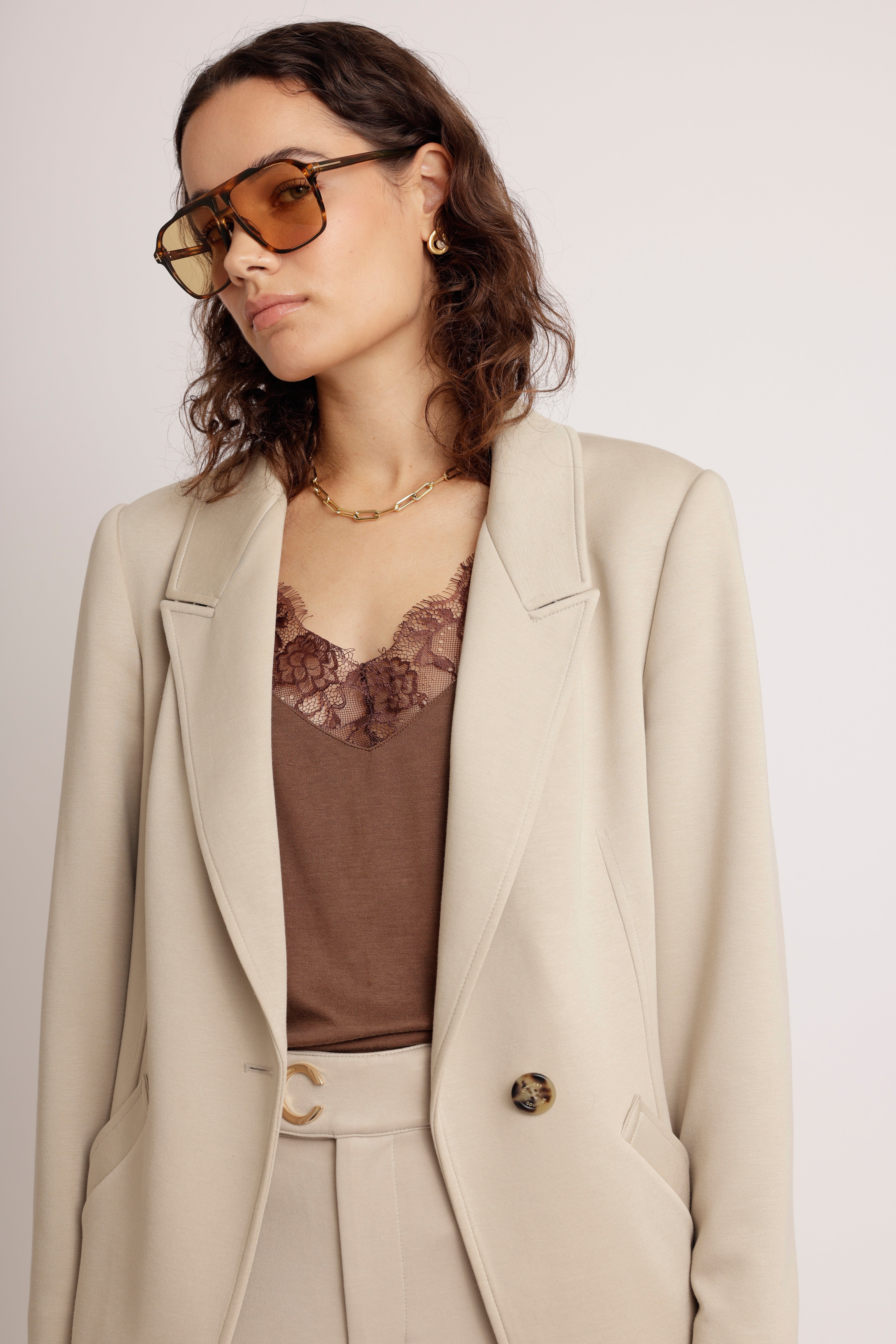 Wrinkle-Free Stretch Blazer | Beige