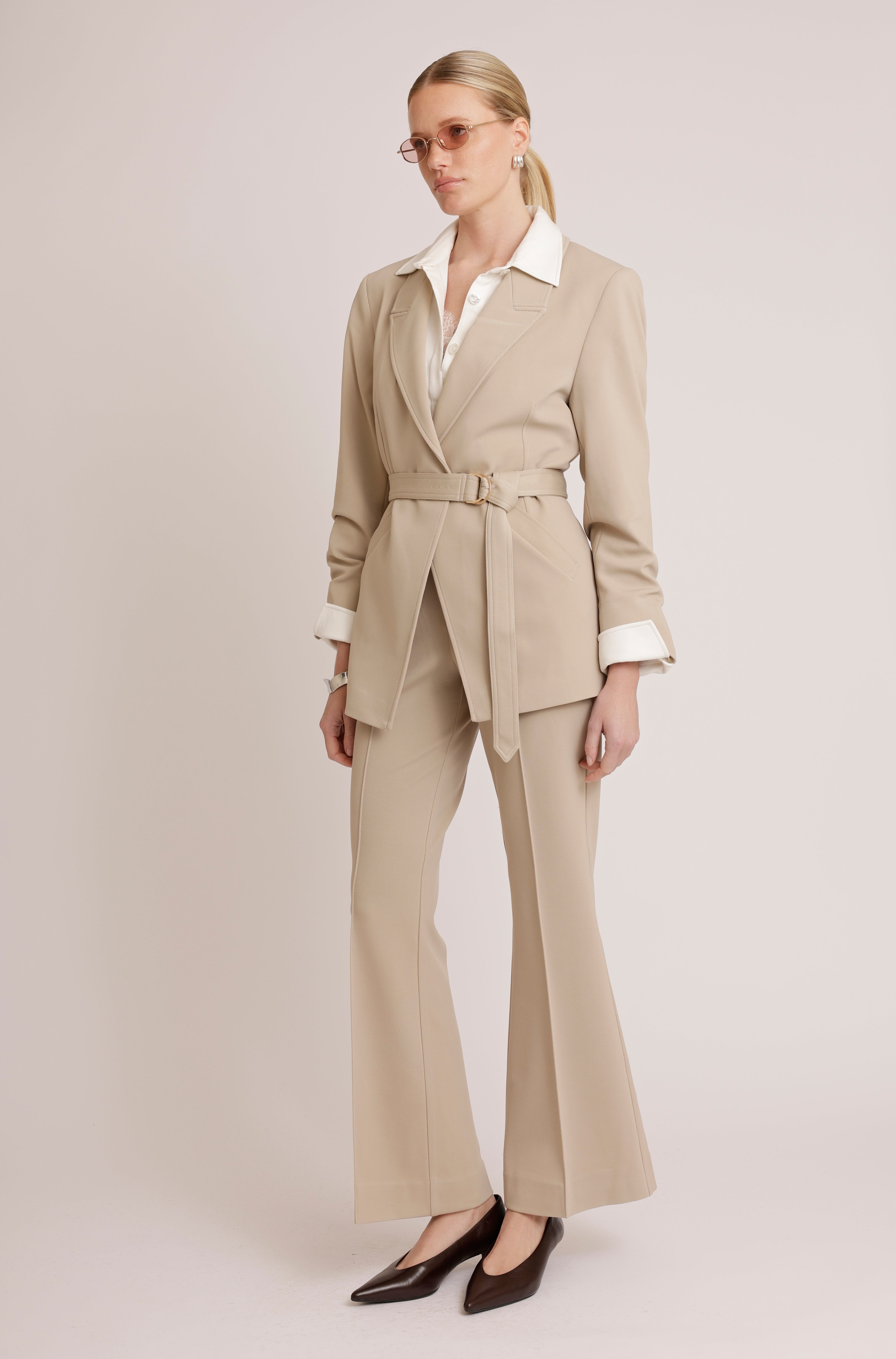 Wrinkle-Free Stretch Blazer | Beige