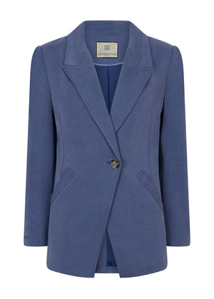 Wrinkle-Free Stretch Blazer | Mid-Blue