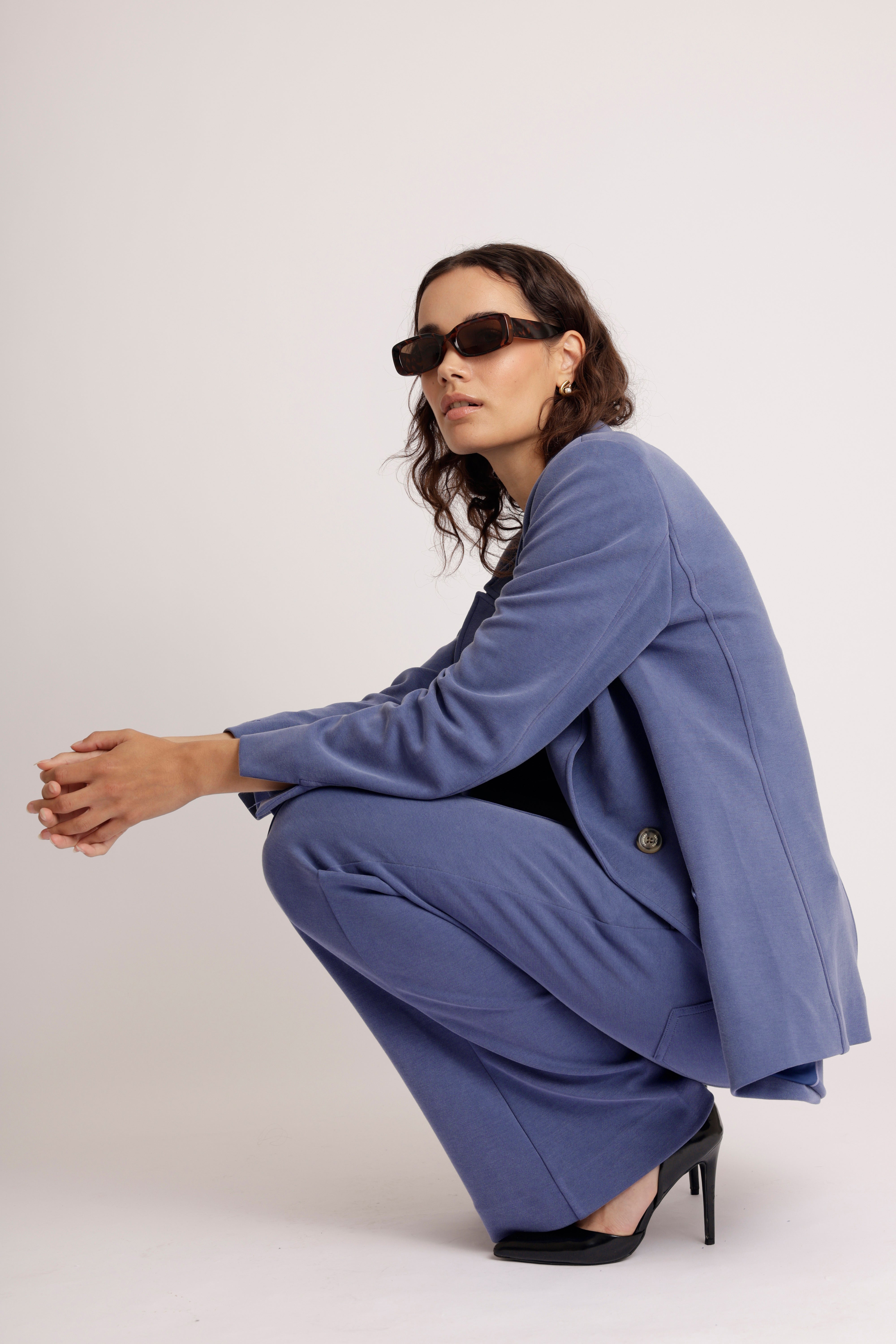 Wrinkle-Free Stretch Blazer | Mid-Blue