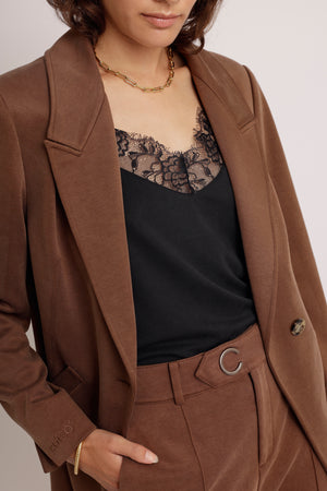 Wrinkle-Free Stretch Blazer | Brown