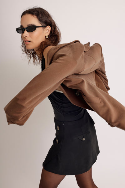 Wrinkle-Free Stretch Blazer | Brown