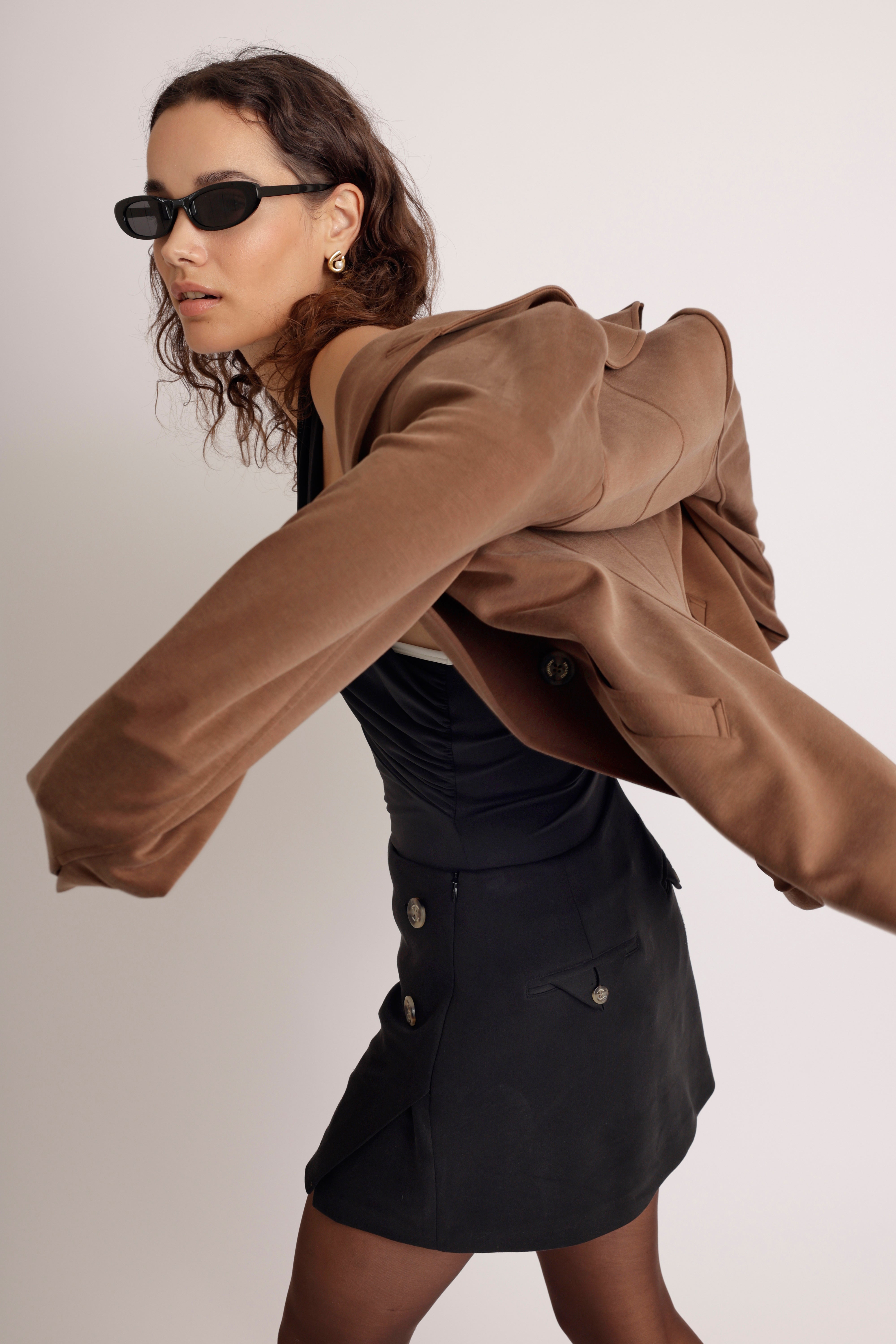 Wrinkle-Free Stretch Blazer | Brown