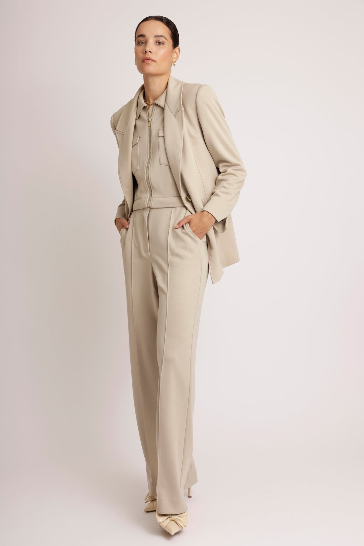 3-in-1 Zip-Off Jumpsuit | Beige