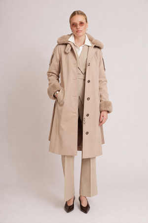 Waterproof Puffer Trench | Beige