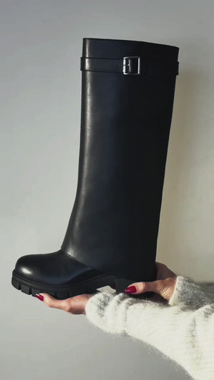 2-in-1 Waterproof Boots | Black Leather