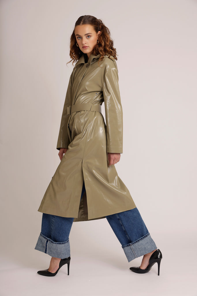 Laque Coat - Khaki Green