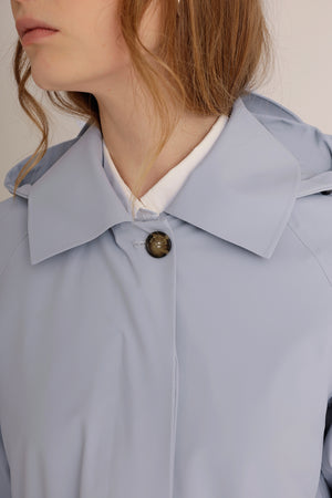 Waterproof Packable Straight-Fit Trenchcoat | Sky Gray