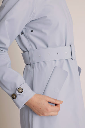 Waterproof Packable Straight-Fit Trenchcoat | Sky Gray