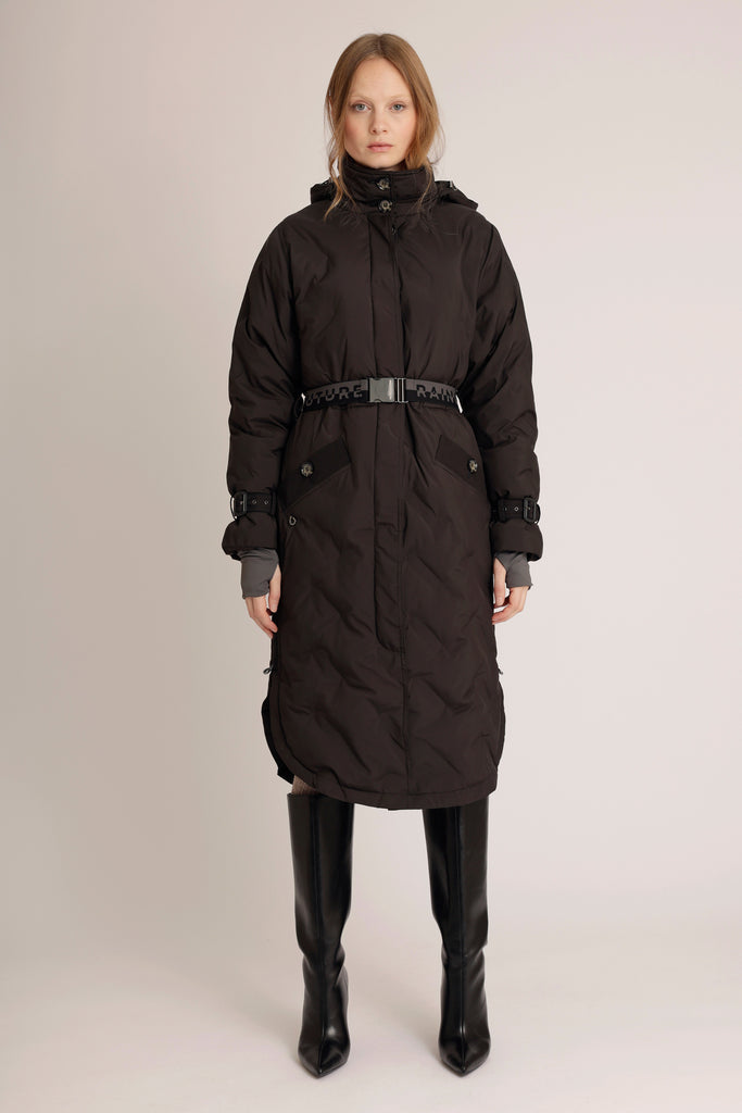 Waterproof Puffer Poncho - Black