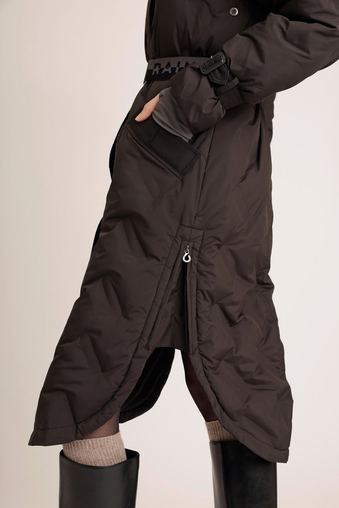 Waterproof Puffer Poncho - Black