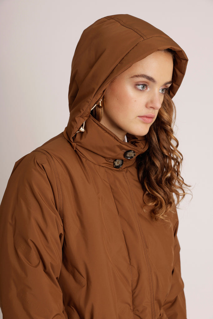 Waterproof Puffer Poncho - Bronze