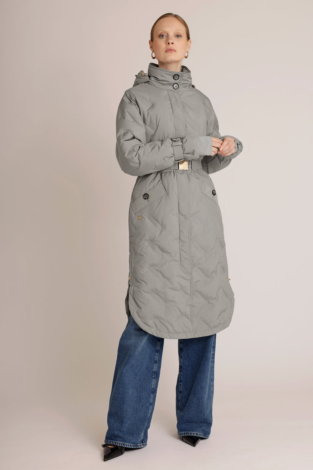 Waterproof Puffer Poncho  | Green