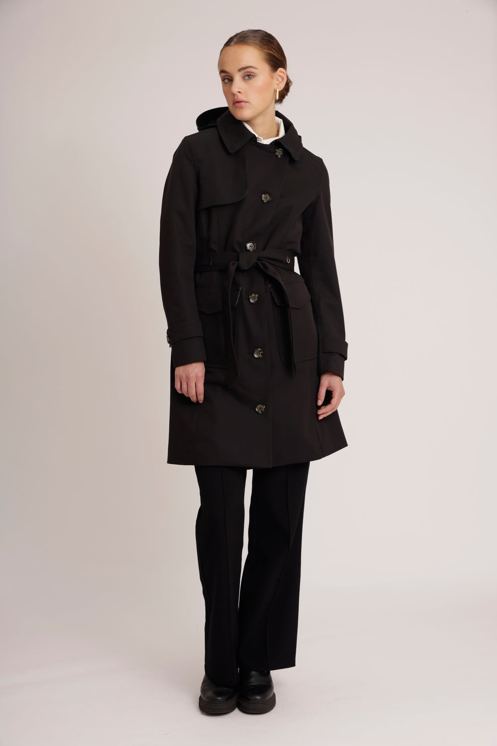 Waterproof Tailored To Fit Trenchcoat  | Black