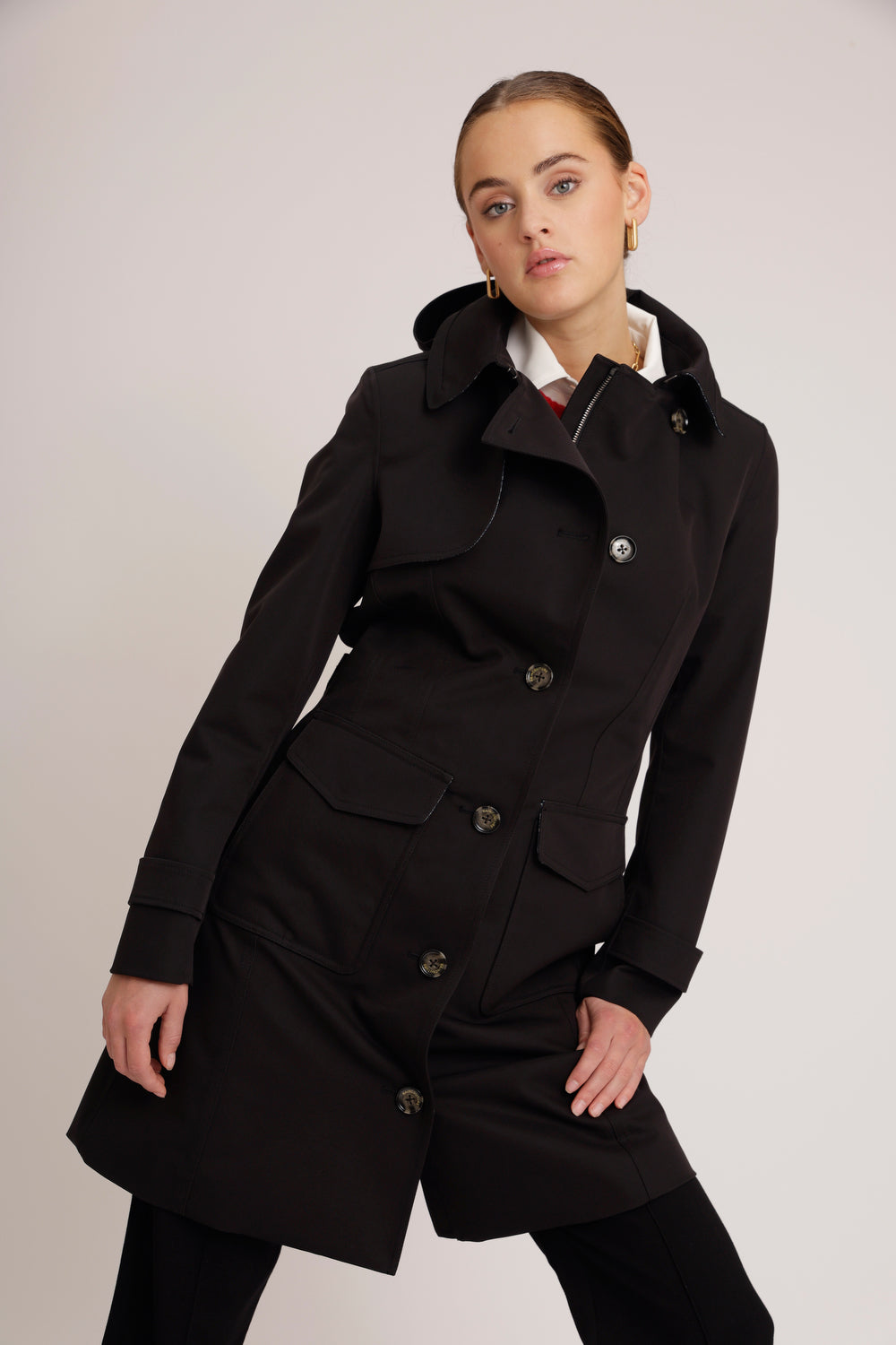 Waterproof Tailored To Fit Trenchcoat  | Black